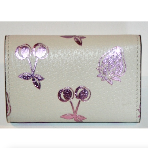 Gucci Strawberries and Cherries GG Marmont Keychain Wallet - Picture 2 of 5